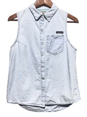 TOKYO LAUNDRY Sleeveless Button Up Minimalist Workwear Soft Grunge Western